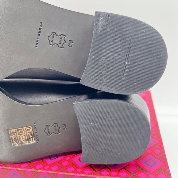 Tory Burch Medallion-Plaque 35mm Chelsea Ankle Boots Black Leather Pull On US 6 - Picture 12 of 13